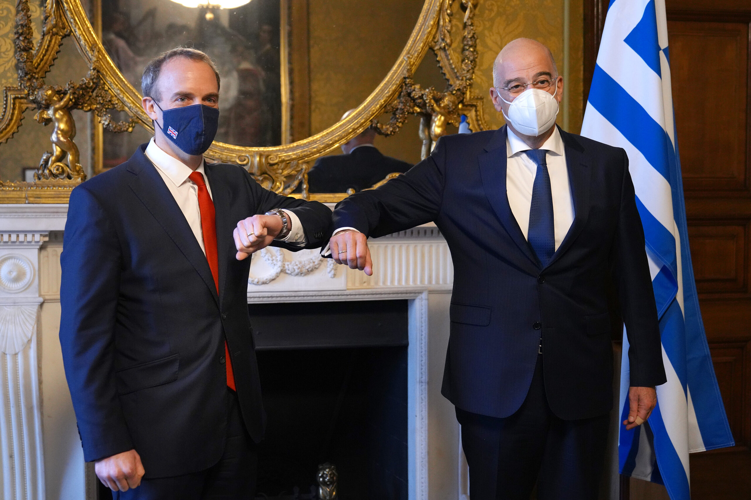 Επίσκεψη του Υπουργού Εξωτερικών, κ. Νίκου Δένδια, στο Ηνωμένο Βασίλειο. Ο Υπουργός συνανάντησε στο Λονδίνο τον ομόλογό του, Dominic Raab, (Λονδίνο 02.02.2021)