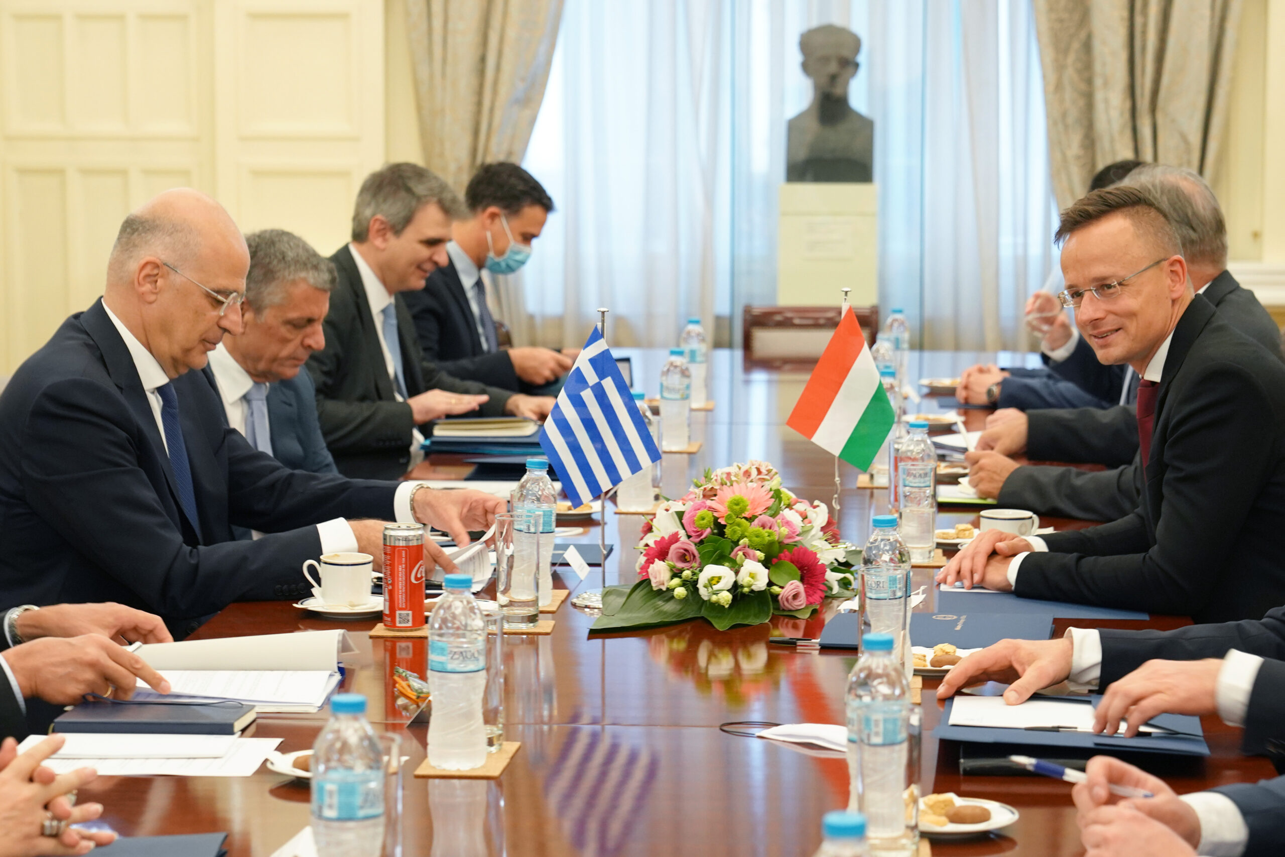 Συνάντηση Υπουργού Εξωτερικών, Νίκου Δένδια, με τον Υπουργό Εξωτερικών της Ουγγαρίας, Peter Szijjarto (Αθήνα, 09.07.2020)