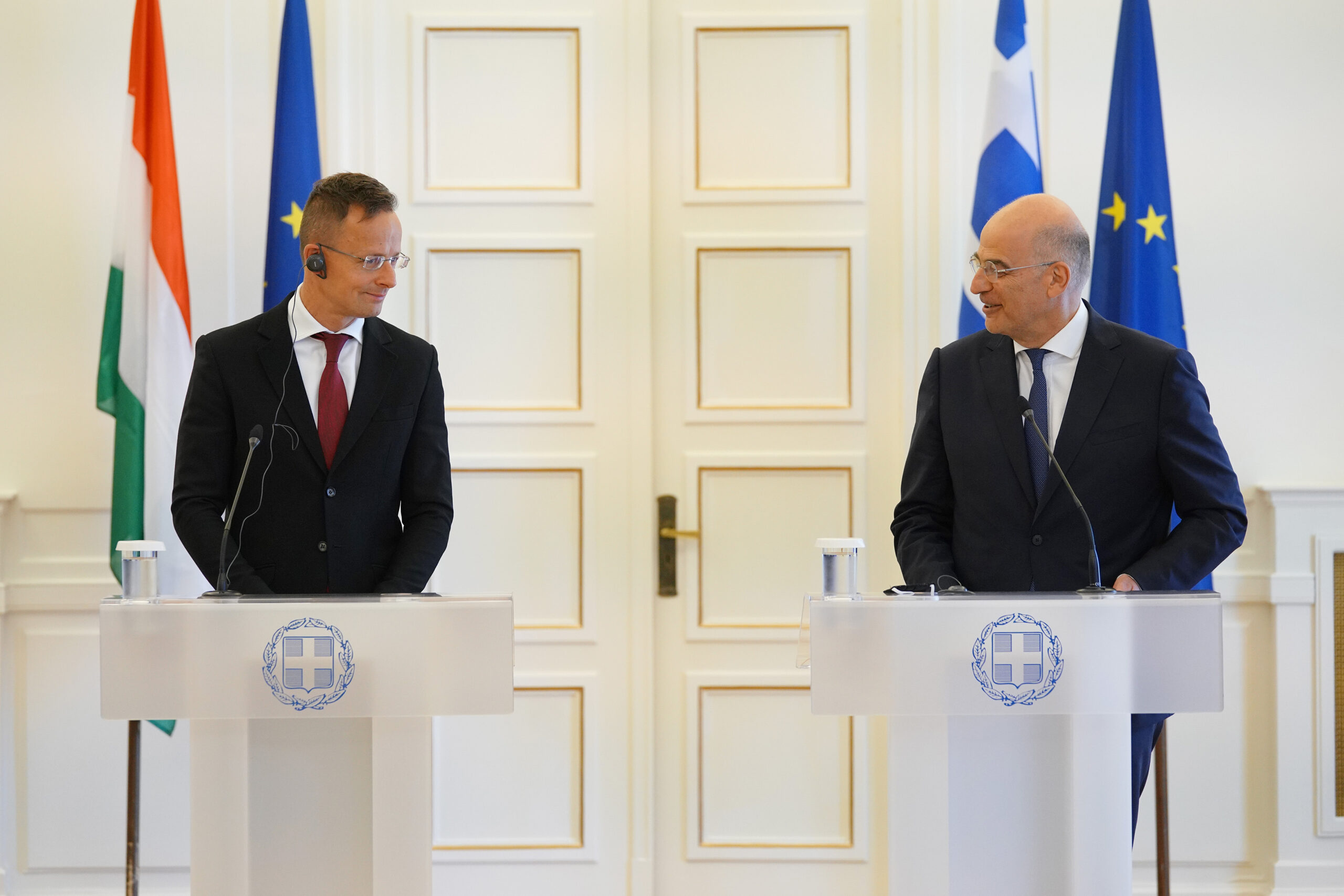 Συνάντηση Υπουργού Εξωτερικών, Νίκου Δένδια, με τον Υπουργό Εξωτερικών της Ουγγαρίας, Peter Szijjarto (Αθήνα, 09.07.2020)