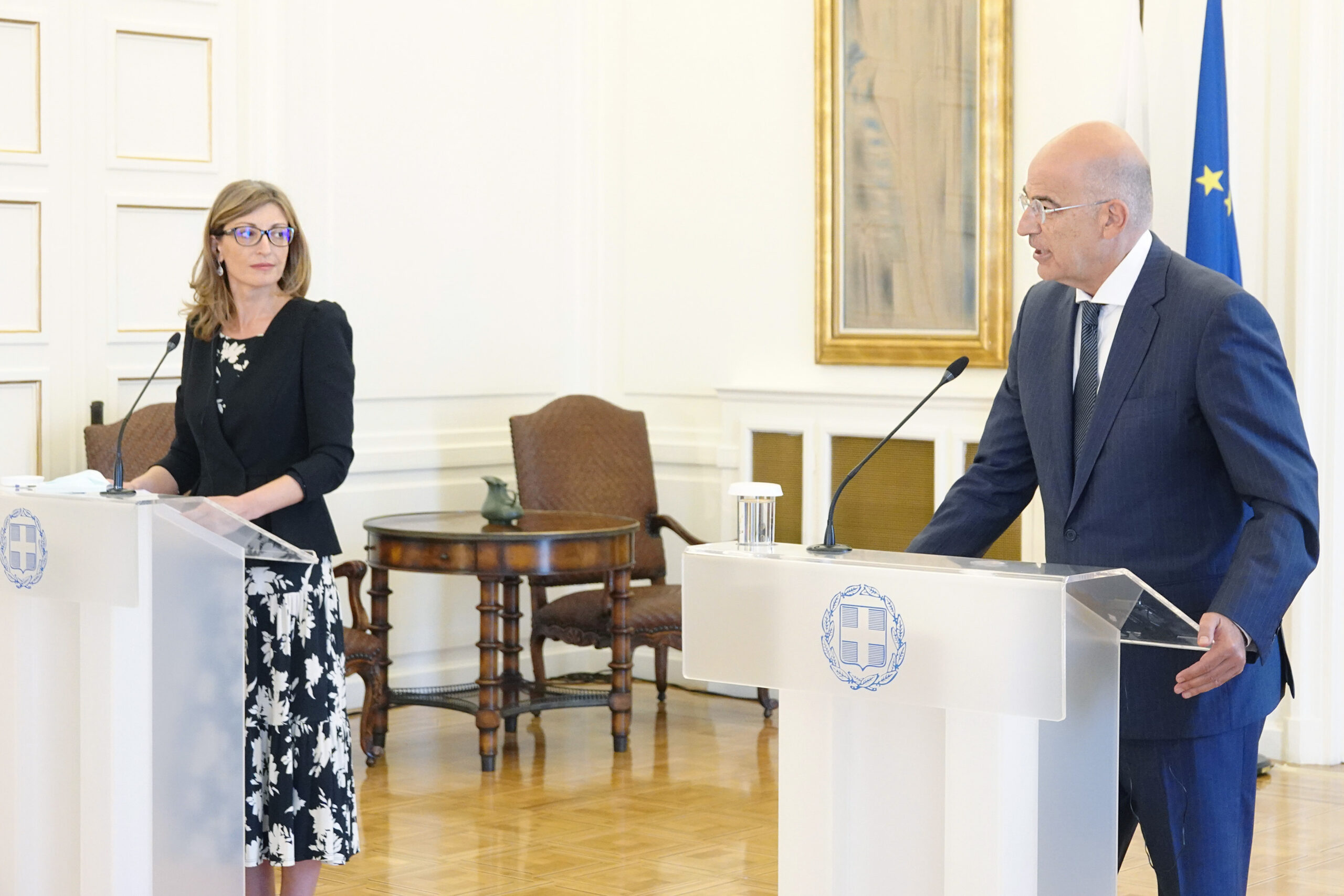 Δηλώσεις του Υπουργού Εξωτερικών, Νίκου Δένδια, και της Υπουργού Εξωτερικών της Βουλγαρίας, Ekaterina Zakharieva (Αθήνα, 27.07.2020)