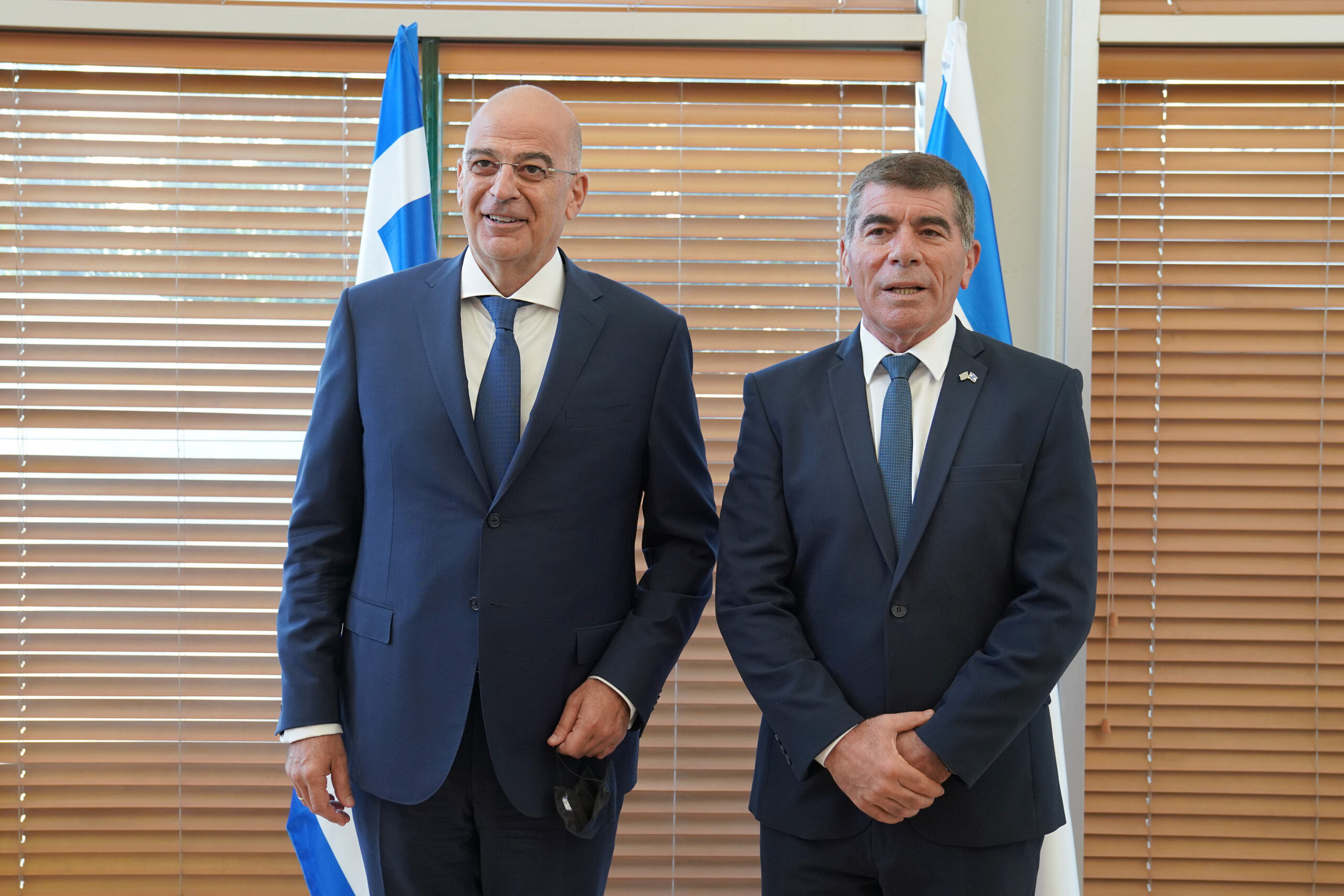 Επίσκεψη του Υπουργού Εξωτερικών, Νίκου Δένδια, στο Ισραήλ. Πρώτη συνάντηση με τον Υπουργό Εξωτερικών, Gabi Ashkenazi, (Ιερουσαλήμ,13.08.2020)