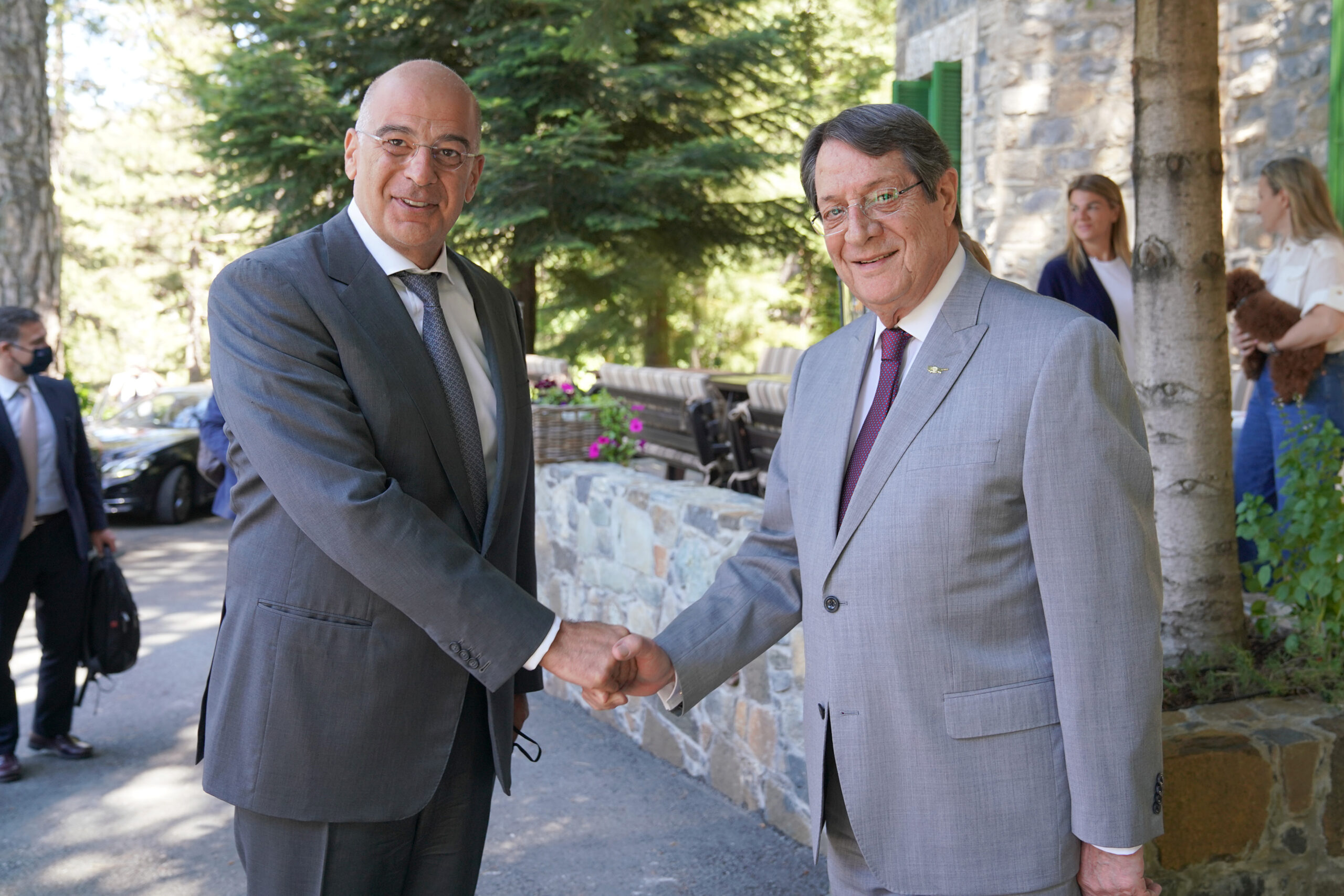 Επίσκεψη του Υπουργού Εξωτερικών, Νίκου Δένδια, στην Κυπριακή Δημοκρατία. Πρώτη συνάντηση με τον Πρόεδρο της Δημοκρατίας, Νίκο Αναστασιάδη (Κύπρος 18.08.2020)