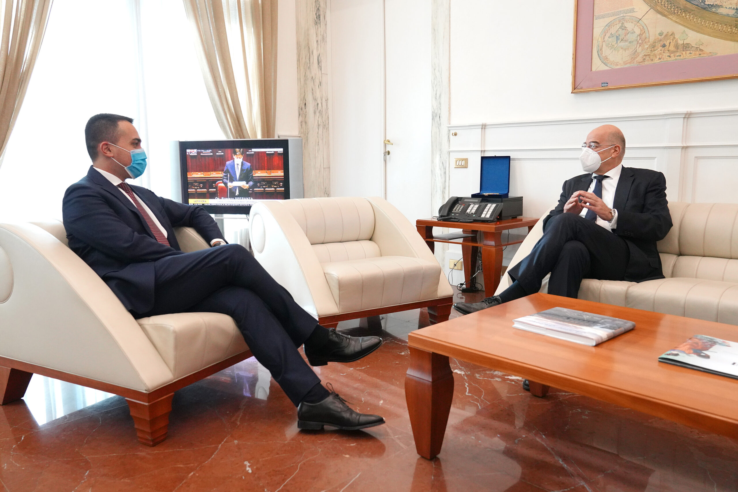 Επίσκεψη Υπουργού Εξωτερικών, Νίκου Δένδια, στην Ιταλία και στην Πορτογαλία. Στη Ρώμη ο κ. Δένδιας συνάντησε τον Ιταλό ομόλογό του, κ. Luigi Di Maio, (Ρώμη, 13.01.2021)