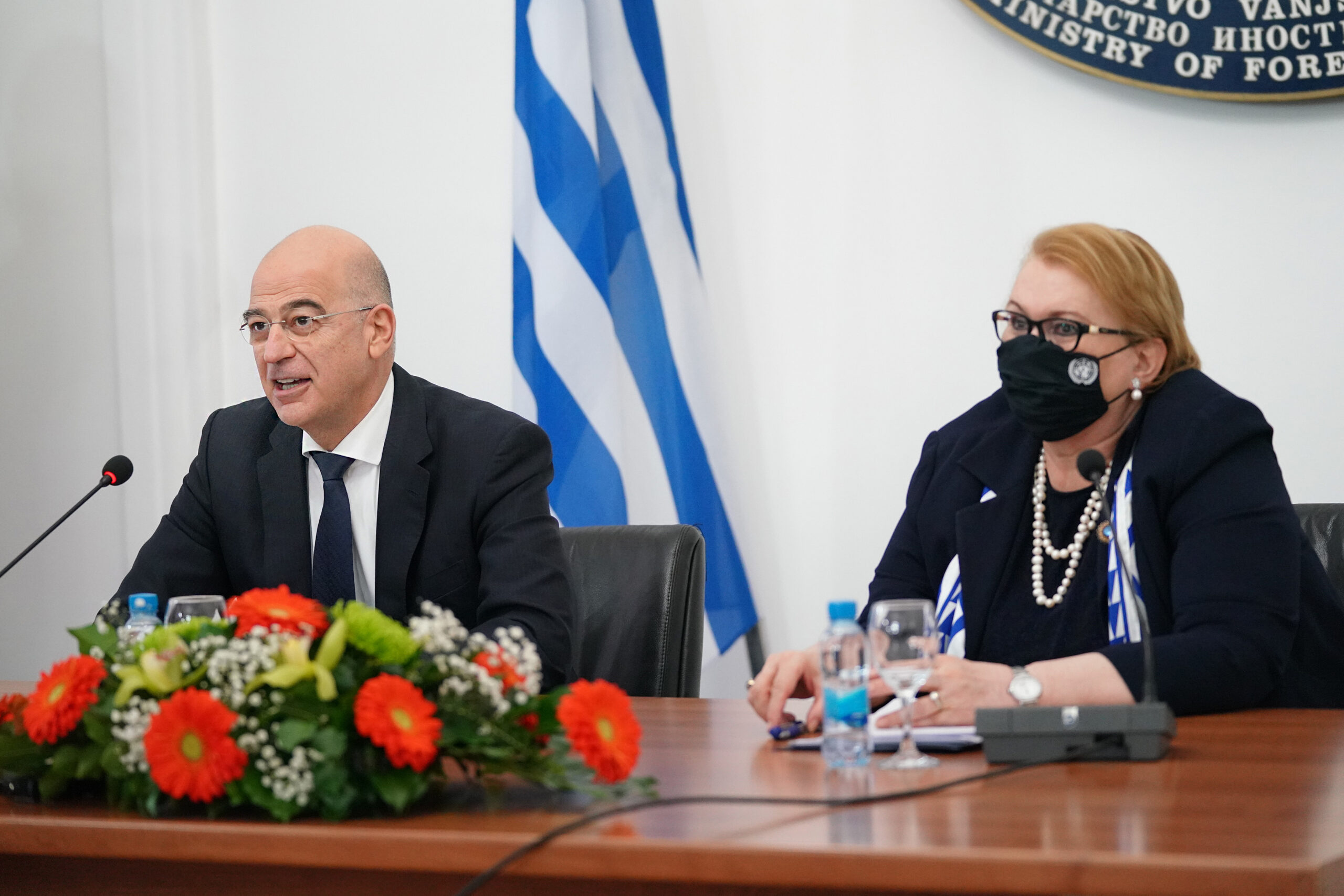 Επίσκεψη Υπουργού Εξωτερικών, Νίκου Δένδια, στη Βοσνία και Ερζεγοβίνη. Συναντήθηκε στο Σεράγεβο με την ομόλογό του, Δρ. Bisera Turković, Αναπληρώτρια Πρόεδρο του Συμβουλίου Υπουργών και Υπουργό Εξωτερικών της Βοσνίας και Ερζεγοβίνης, ( Σαράγεβο, 29.01.2021)