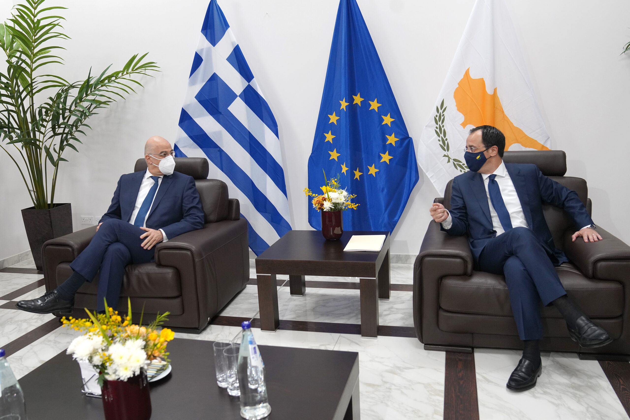 Συνάντηση του Υπουργού Εξωτερικών, κ. Νίκου Δένδια, με τον Υπουργό Εξωτερικών της Κύπρου, κ. Νίκο Χριστοδουλίδη, (Λευκωσία, 08.03.2021)