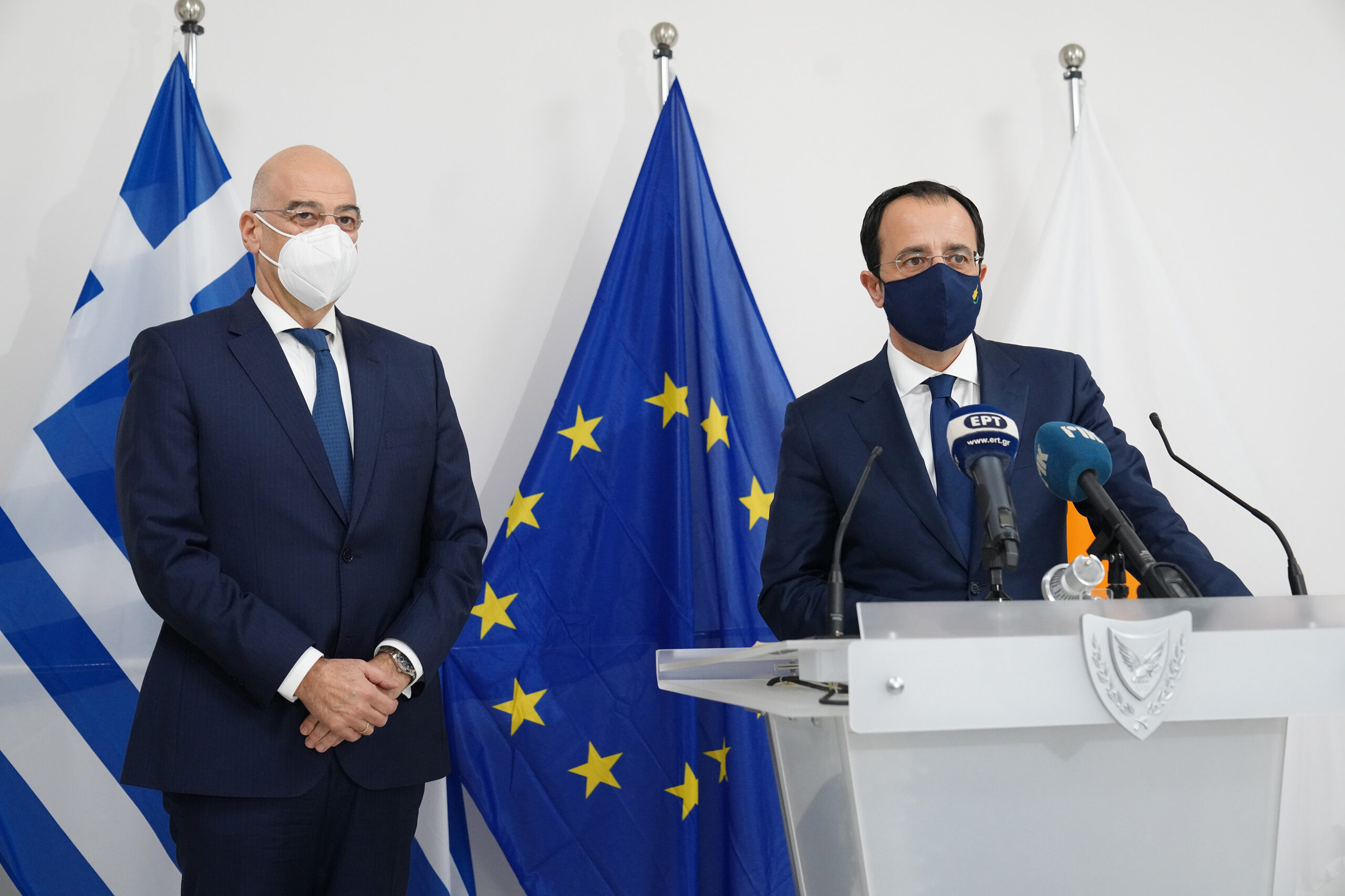 Συνάντηση του Υπουργού Εξωτερικών, κ. Νίκου Δένδια, με τον Υπουργό Εξωτερικών της ΚΎΠΡΟΥ, κ. Νίκο Χριστοδουλίδη (Λευκωσία, 08.03.2021)